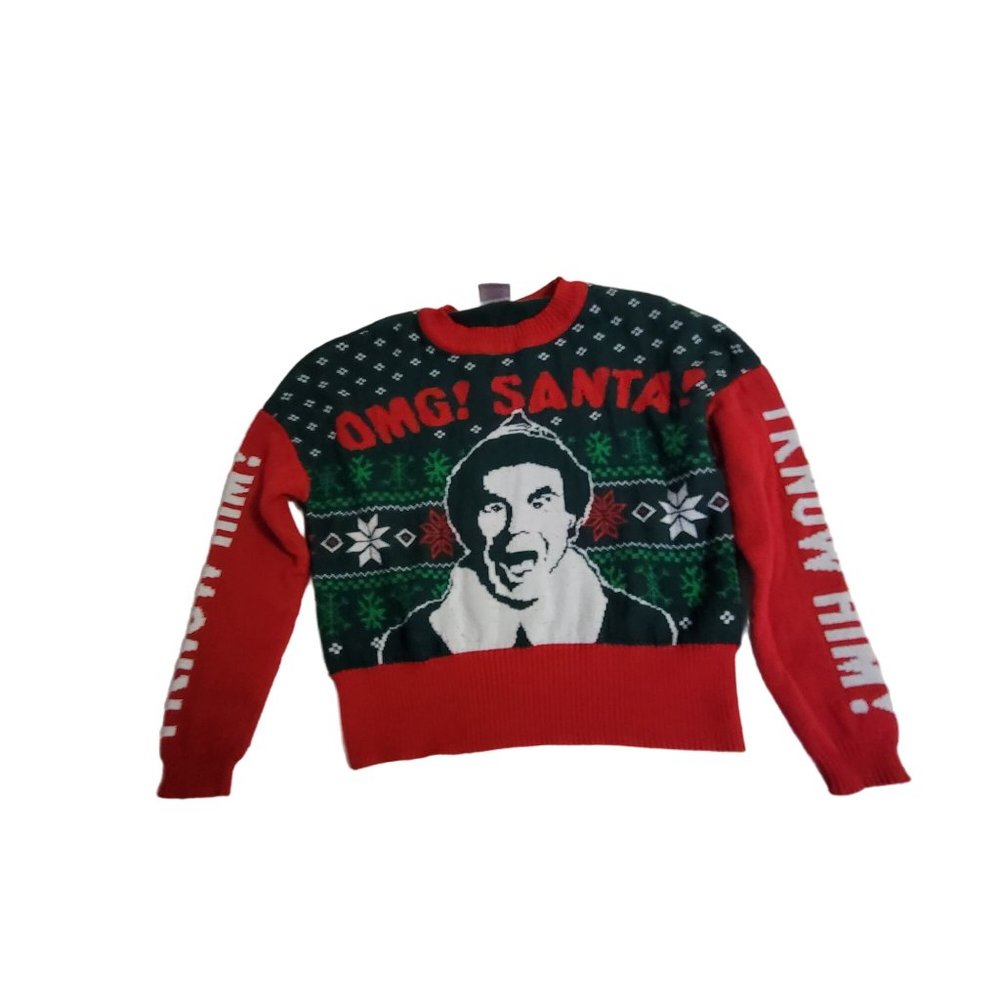 Elf Movie Talking Ugly Christmas Sweater Will Ferrell Santa Size Medium